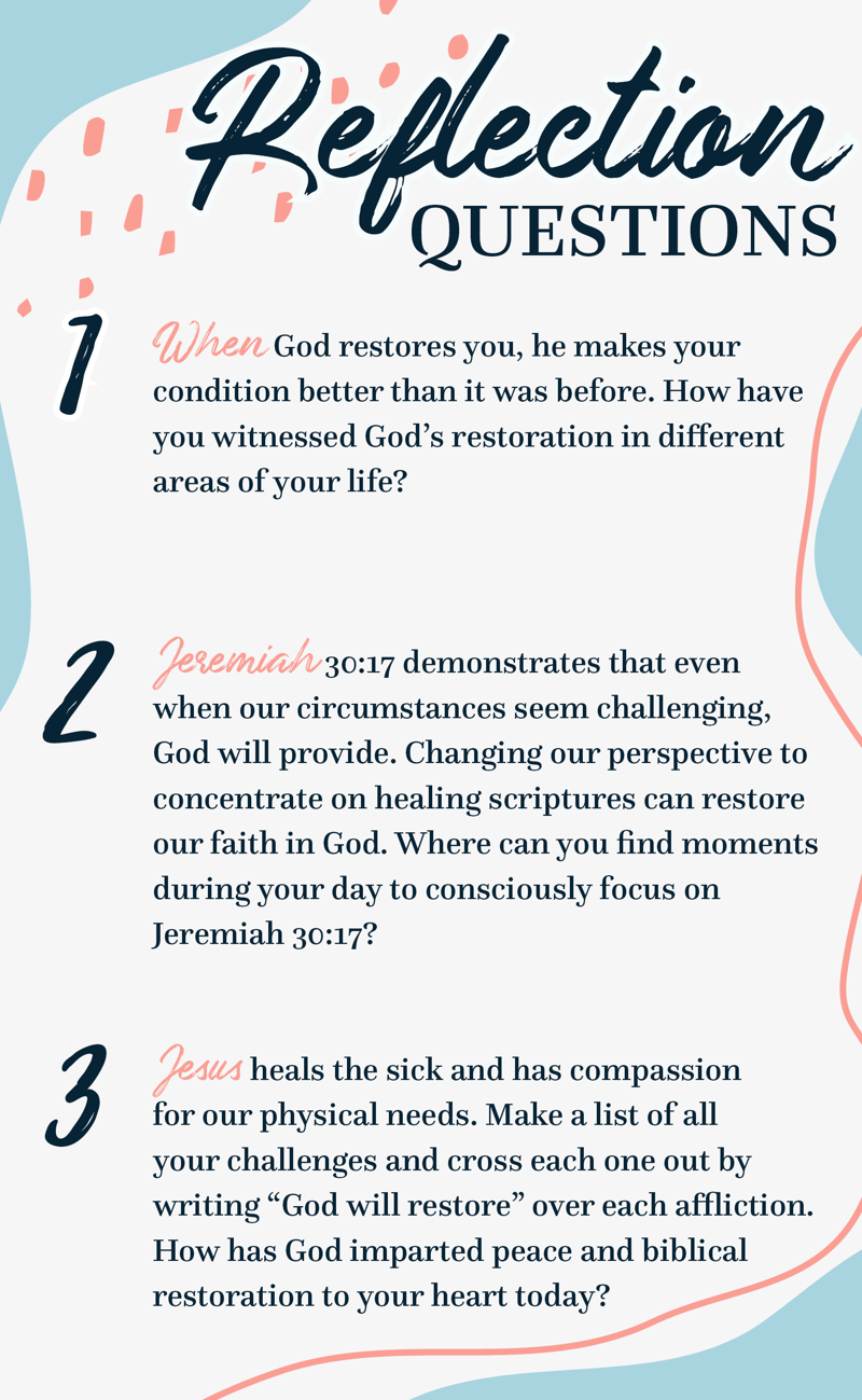 Jeremiah 30 17 devotional reflection questions